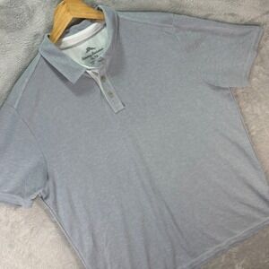 Tommy Bahama Men's Gray Polo Shirt TENCEL Blend Short‎ Sleeve Casual Sz XL